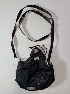 Victoria’s Secret PINK Black Satin Mini Crossbody Drawstring Bag
